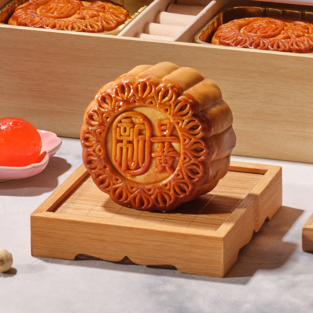 Low Sugar White Lotus Seed Paste with Single Yolk Baked Mooncake